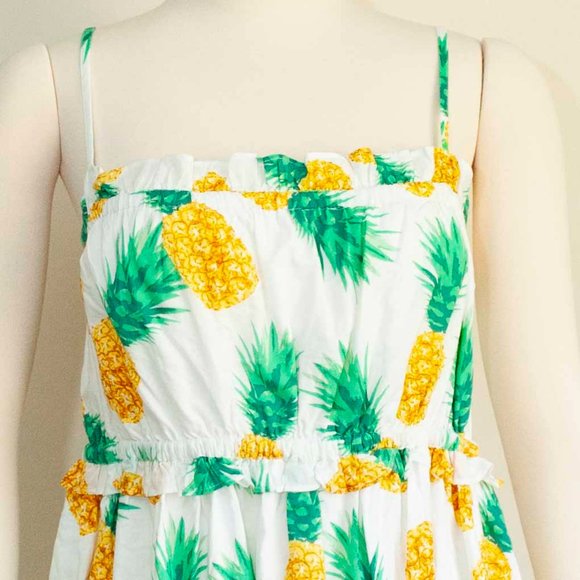 NWT J. Crew Pineapple Square Neck Ruffle Maxi Dress size 8 - Picture 6 of 10